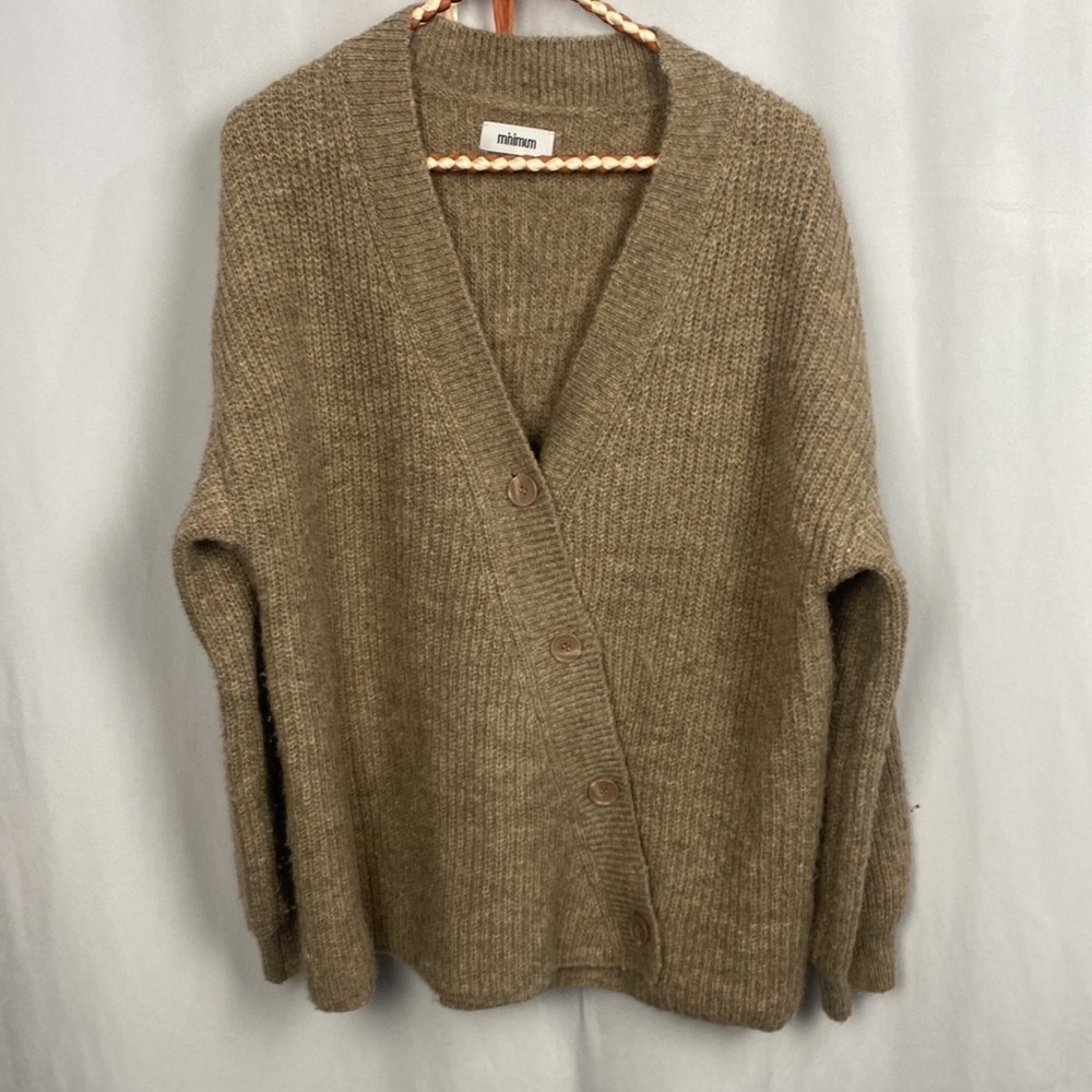 minimum The Melsa Cardigan Asymmetrical Cottage Core Knit - Size Small - Picture 4 of 12